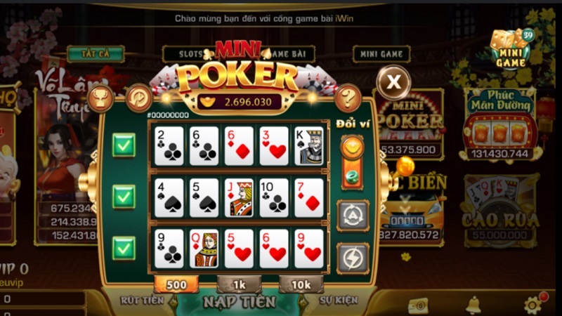 Mức cược thú vị của mini poker tại Sun win
